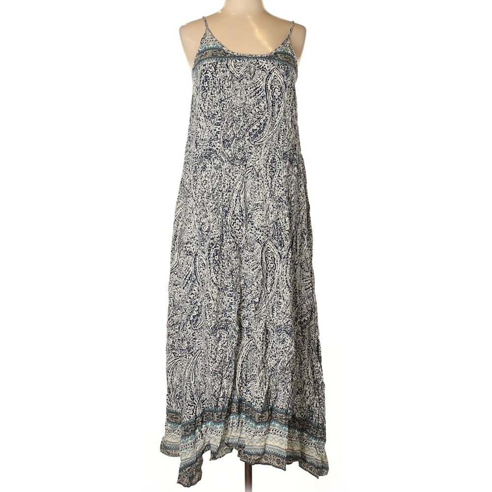 TOBI Navy Blue Paisley Print Boho Maxi Dress NWOT